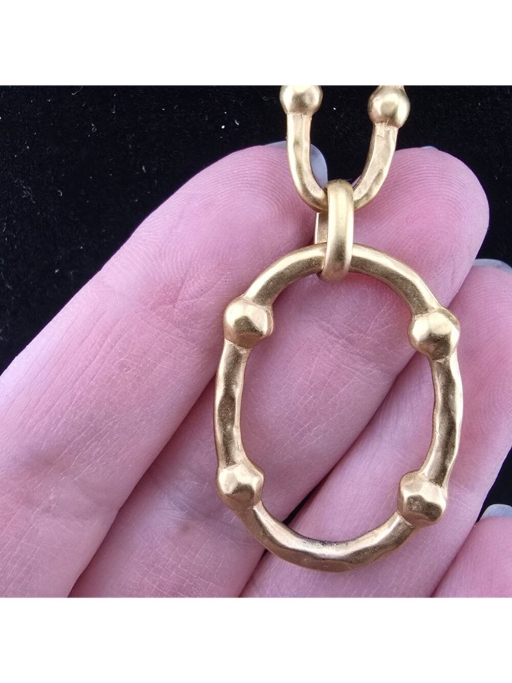 Lauren Ralph Lauren Gold-Toned Double Oval Dangle Textured Earrings - Picture 4 of 7